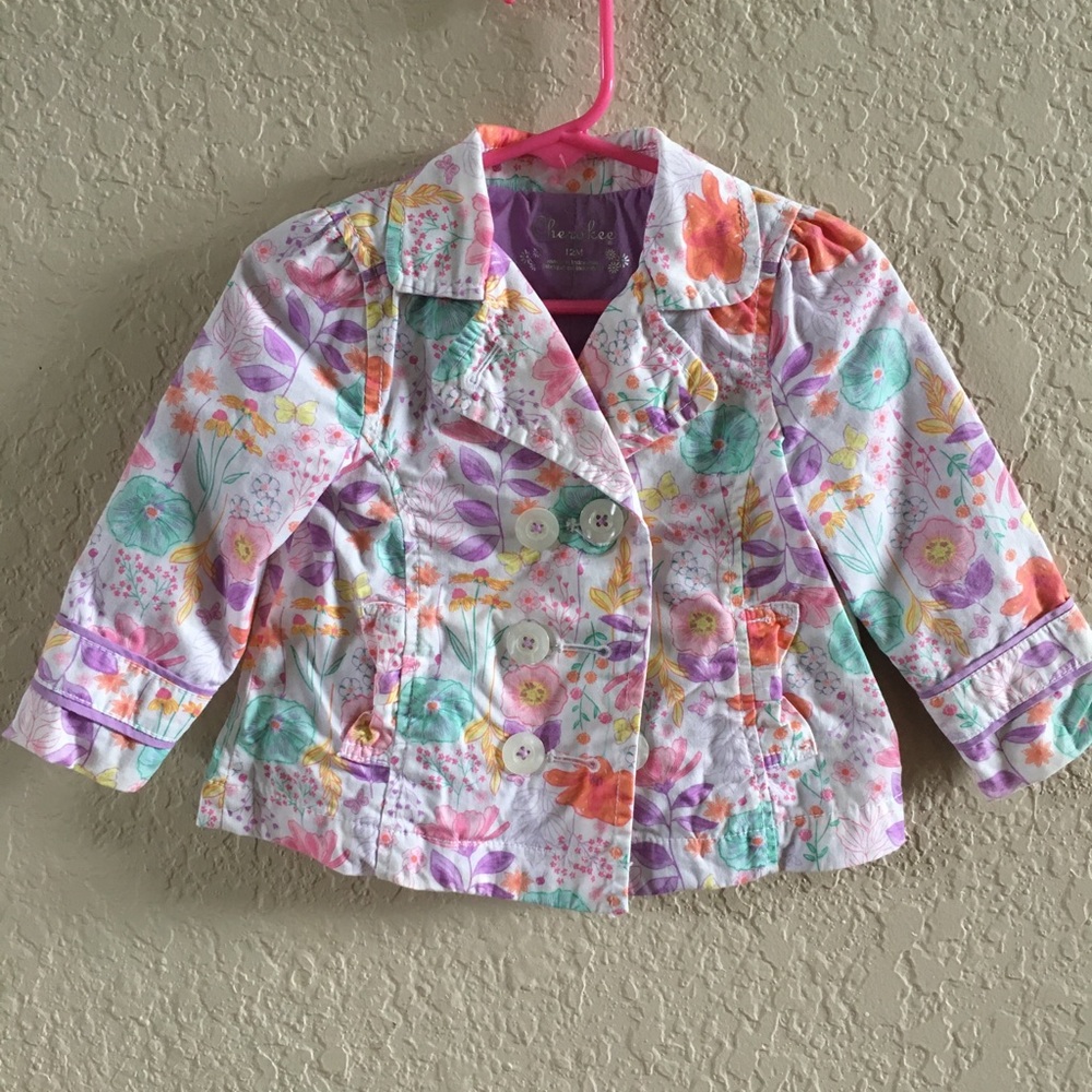 Girls’ lined, lightweight coat (12 mo)